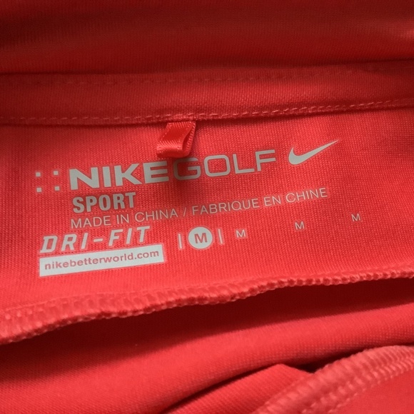 Nike Dri Fit Long Sleeved Red Button Up Turtleneck Golf Shirt, Size M - Picture 9 of 13
